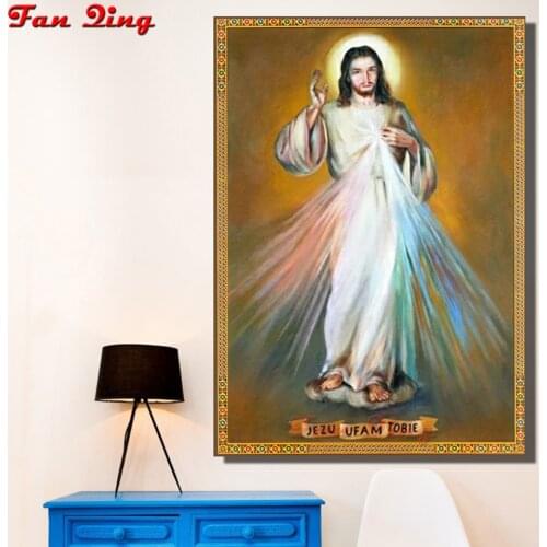5D Diy Diamond Painting Cross Stitch Kit Full Diamond Glowing Jesus Photo Decoration Embroidery Living Room Bedroom Gift