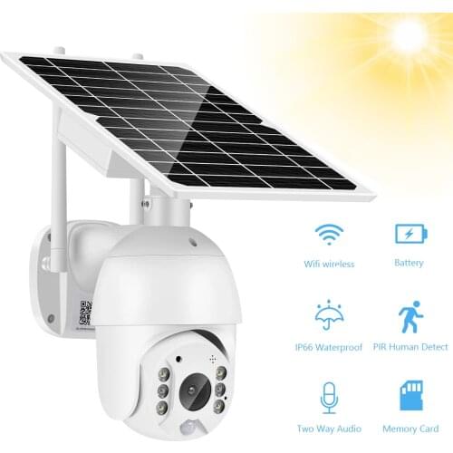 4G Sim Card Camera 1080P 2MP Wifi Solar Battery Camera IP Wireless Outdoor Speed Dome PTZ Camera PIR Detection Security 360