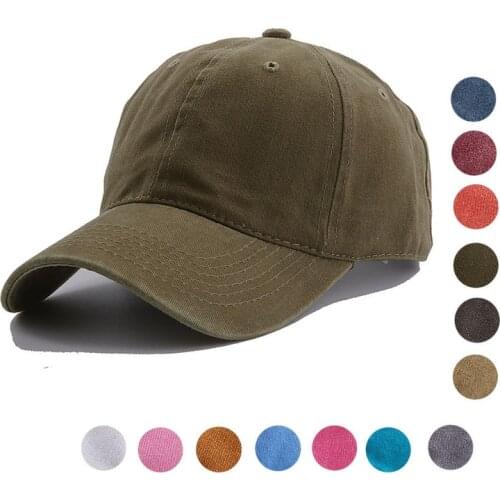 Washed Cotton Pure Color Light Board Women Men Baseball Cap Multi-Color Optional Bone Cap Adjustable Outdoor Hip-Hop Hat