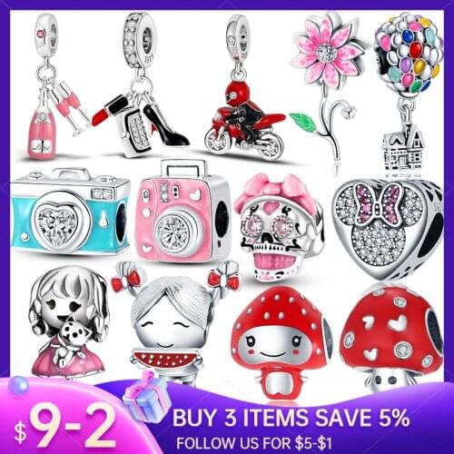 HOT SALE 100%925 Sterling Silver Globe With Turtle And Camera Charm Beads Fit Original Pandora Bracelet Pendant Necklace Jewelry