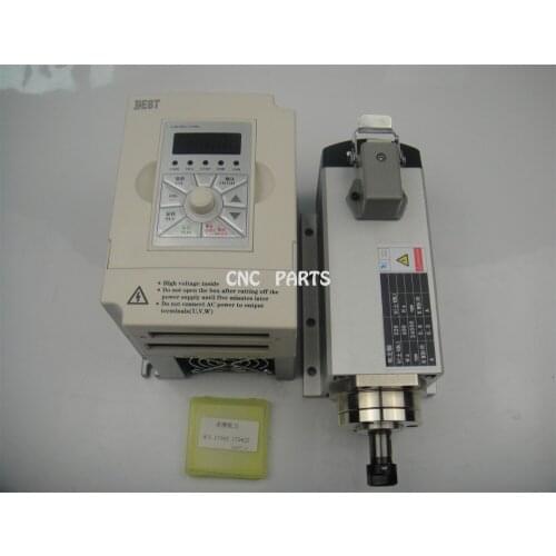 CNC milling spindle ER11 800w air cooling spindle motor +1.5KW inverter+10 pcs 3.175*22mm two flute straight cnc milling bit