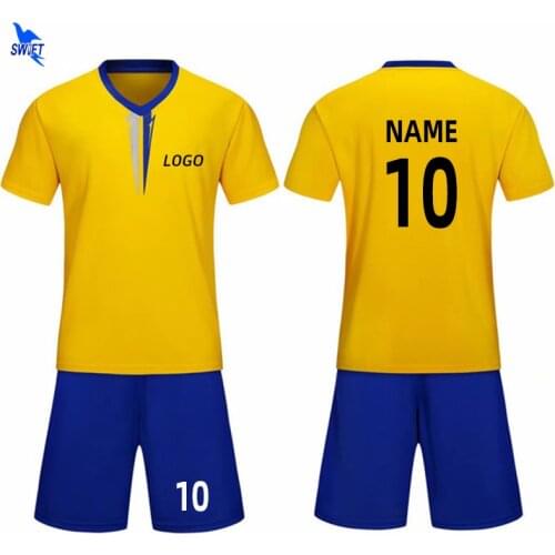 Customize 20-21 Adult Kids Soccer Jerseys Sets Short Sleeve Football Shirt+Shorts Kits Team Training Playing Uniforms Sportswear