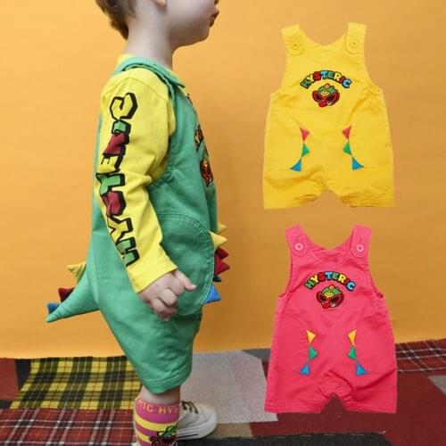 2021 New Spring Summer Pattern Pacifier Dinosaur Overalls Cotton Make 3 Colors