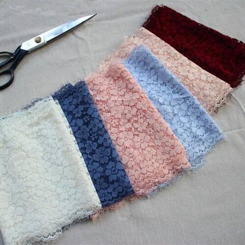 22cm 8.66"wide 3Yards/lot DIY Lace Accessories Elastic Stretch Tulle LaceTrim for Garment Decoration,Eyelash Lace Trim