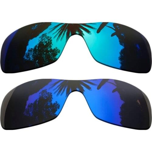 Ice Blue Mirrored+Purple Mirrored Coating)2-Pieces Polarized Replacement Lenses for Antix Frame 100% UVA & UVB Protection