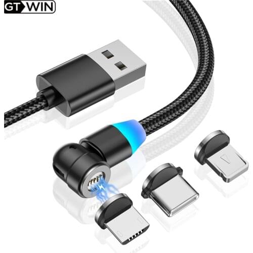 GTWIN Magnetic Charger Cable Fast Charging USB Micro Type C Cable Magnet Data Charge Wire Mobile Phone Cable For iPhone Cord