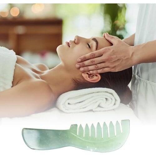 Natural Jade Stone Massage Comb Scraping Head Soothing Nerve Small Size Easy to use Porable Health Care Tool Supplies