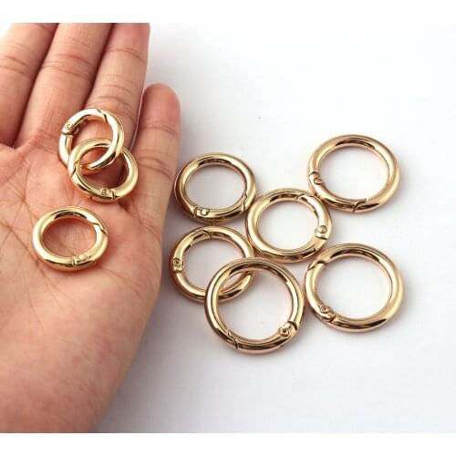 Spring Clasp Necklace Trigger Clasp Metal O Rings Round Clasp Gold Spring Gate Snap Clip Spring Buckle for Chain Purse KeyChain