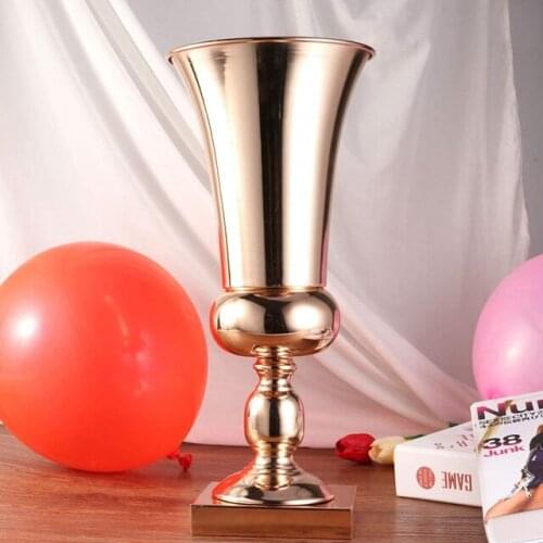 Metal Trumpet Vase Wedding Centerpieces Large Flower Vase Stand Props for Party Birthday Events Ceremony Desktop Center Home Dec