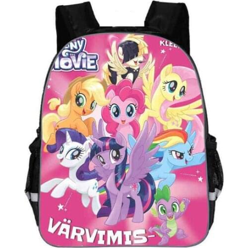 Moive My Little Pony Black Waterproof Backpack Students School Bag For Girls Boys Rucksack mochila children Backpack customize