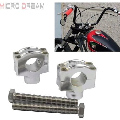 Motorcycle 1" Chrome Handlebar Risers 25mm Mount Clamp for Harley Cafe Racer Yamaha Suzuki Custom Honda Shadow VT ACE Spirit