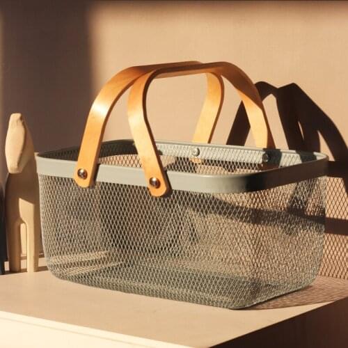 Wrought Iron Small Basket Storage Basket Toy Storage Basket Snack Desktop Sundries Cosmetics Home Oversized Storage Basket