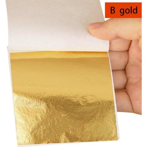New 10 pcs Imitation Gold Leaf Foil Art Craft Paper Gilding Sliver Copper DIY Slime Crafting Decoration Modeling Slime/Clay