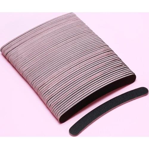 10PCS/lot Nail File Slim Sandpaper Half-Moon Black 100/180 Nail Files Butter Block Polish Pedicure Nail Tips Tool Butter File x1
