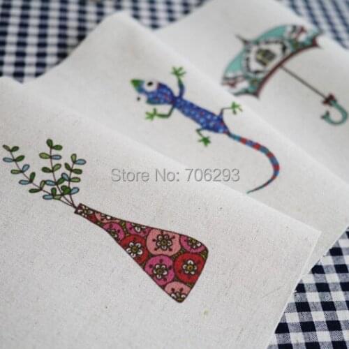 Hand dyed 3Assorted Cotton Linen Printed Quilt Fabric For DIY Sewing Patchwork Home Textile Decor 20x20cm National Wind series