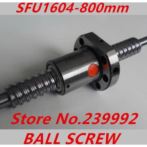 SFU1604 800mm ball screw RM1604 L800mm Rolled Ball screw 1pc+SFU1604 ball nut 1pc CNC parts Carving machine accessories
