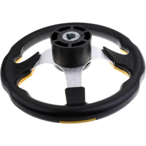 Replacement 315mm 3/4 inch 3 Spoke Aluminum Alloy Boat Steering Wheel & Soft Foam Grip for Marine Yacht Speedboat Cruiser