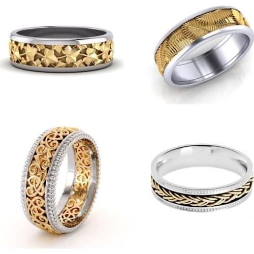 BAOSHINA Vintage Unisex Golden Maple Leaf Pattern Ring For Women Men Engagement Party Metal Fashion Hand Jewelry Accessories