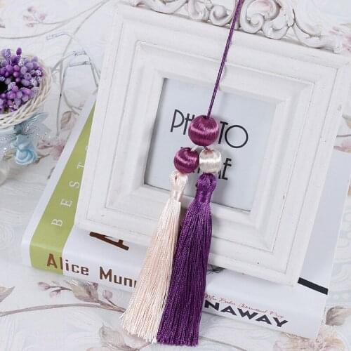 XWL 10Pcs Wood Bead Small Cord Curtain Tassel Fringe Key Tassel Curtain Accessory DIY Sewing Valance Stage Tablecloth Bookmark