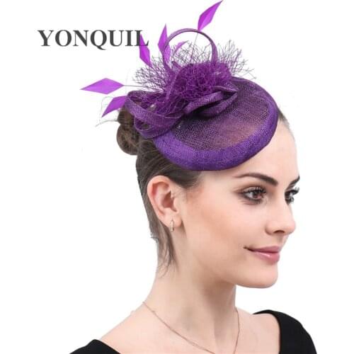 Ladies Formal Dress Wedding Fascinators Hat Elegant Women Vintage Party Dinner Sinamay Headpiece On Hair Clip Veils Millinery