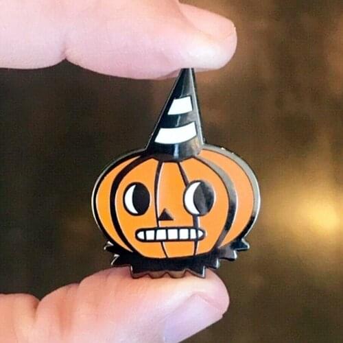 Halloween Pumpkin Jack Lantern Enamel Brooch Pin Backpack Hat Bag Lapel Pins Badges Women Mens Fashion Jewelry Accessories
