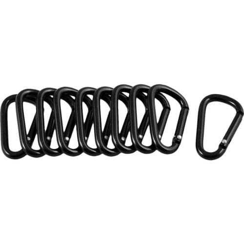10 Pcs Black D Shaped Aluminum Alloy Carabiner Hook Keychain Climbing Equipment Climbing Goods New Hot Practical 2021 #5