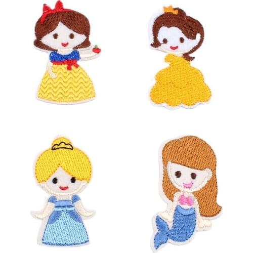 10pcs/lot Cartoon Little Girl Patches Embroidered Iron On Stickers for Kids Jeans Pants Coats DIY Appliques Garments Accessories