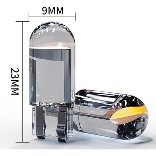 2 hot-selling led width lights 168 194 T10 COB glass fully transparent modified car lights license plate lights