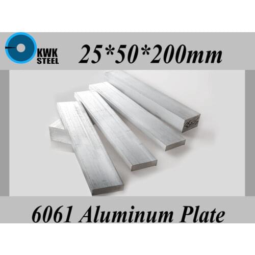 25*50*200mm Aluminum Alloy 6061 Plate Aluminium Sheet DIY Material Free Shipping