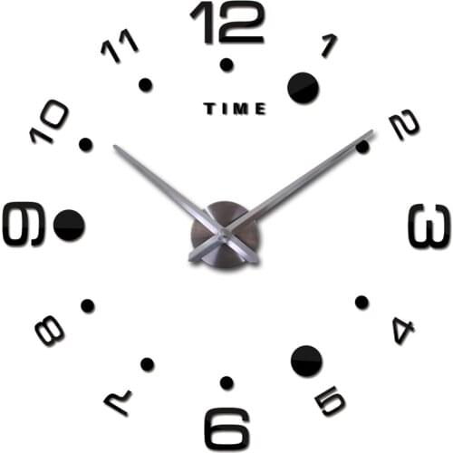 3D DIY Large Wall Clock Arabic Numeral Acrylic Mirror Wall Sticker Mute Oversize Digital Clock Hanging Clocks Time Letter