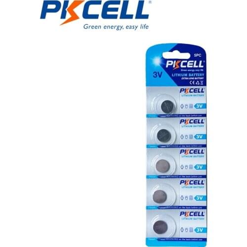 5Pcs PKCELL CR1216 Lithium Button Batteries Coin Cell 3V for Watch Electronic Toy Remote