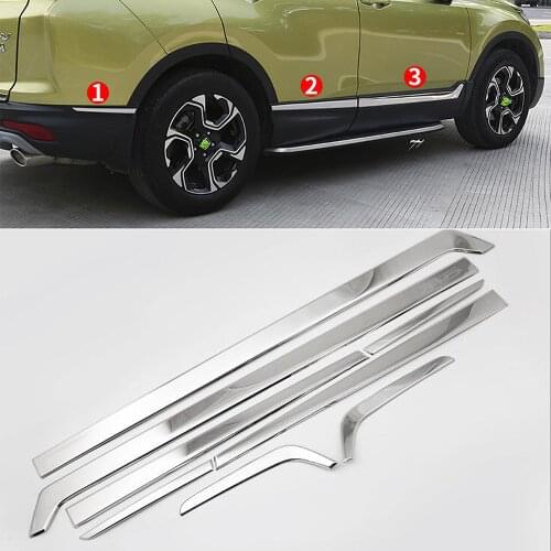 STAINLESS STEEL SIDE DOOR BODY MOLDING TRIM COVER LINE GARNISH STICKER ACCESSORIES 8PCS/SET FOR HONDA CRV CR-V 2017 2018 2019