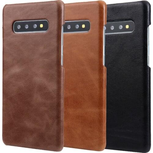 Luxury Ultrathin Cow Skin Leather Back Cover for Galaxy S10 S10+ Plus Full Protection Bussiness Case for Sumsang S10 S10+Plus