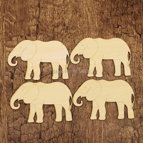Wooden Elephant Walking Craft Shapes Plywood Safari