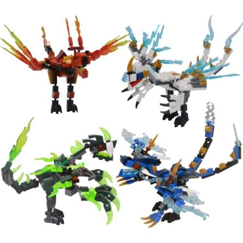 Ninja Dragon Knight Series Educational Building Blocks Toys For Kids 6Years DIY Birthday Present Small Bricks Legoing Compatible