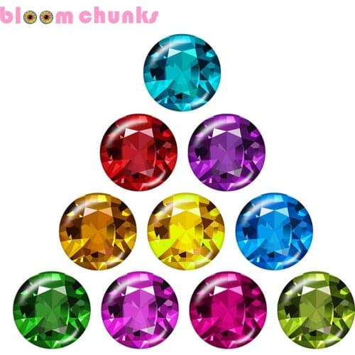 Multicolor Birthstone 10pcs mixed 12mm/18mm/20mm/25mm Round glass cabochon jewelry flat back Making findings A7633