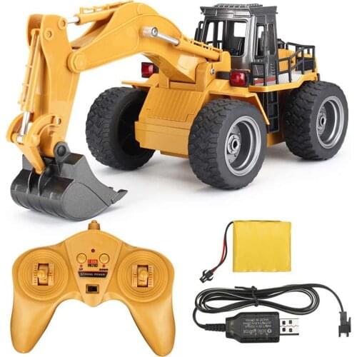 Huina 1530 1:18 RC 2.4G 6CH Metal Excavator Remote Control Alloy Truck RTR Gifts for Childrens Day