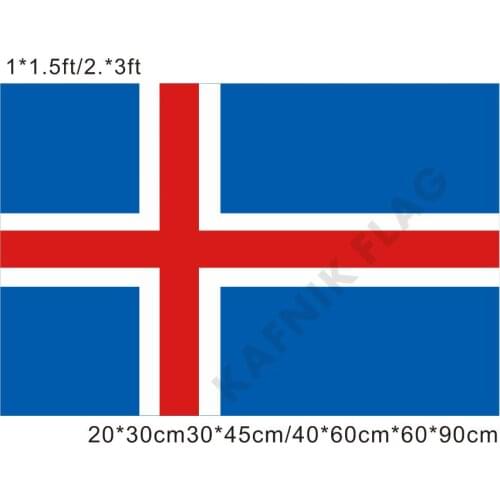 KAFNIK,free shipping 20*30cm/30*45cm/40*60cm/60*90cm small flags Iceland National flag for Countries World Event Decorative Flag