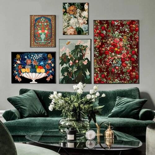 Canvas Painting Bloom Peony Flower Still Life Poster Nordic Botanical Art Print Scandinavian Wall Picture for Living Room Decor