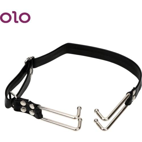 OLO Mouth Gag Oral Leather Open Hook Plug Bite Couples Flirt Fetish SM Bondage Erotic Sex Products Toys Harness Adult Games