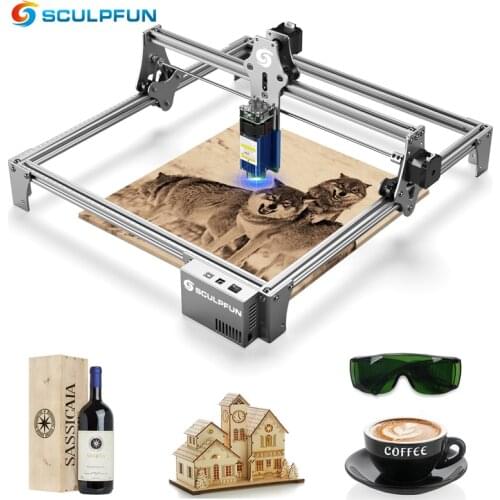 SCULPFUN S6 Pro 60W Laser Engraving Machine Ultra-thin Focus Wood Acrylic Laser Cutter 410x420mm Fixed-focus Laser