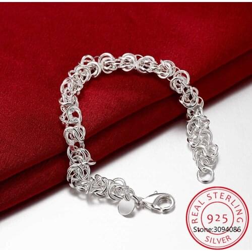 LEKANI 925 Sterling Silver Circle Chain Bracelet For Woman Charm Wedding Engagement Fashion Party Jewelry Pulseiras es Plata