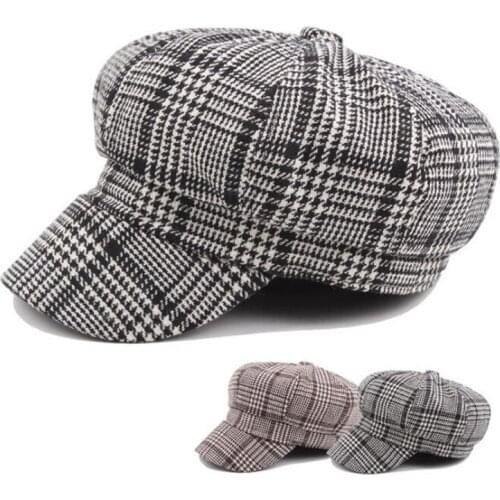 2019 hot winter fashion womens warmer hat British style warm retro newsboy caps military octagonal cap female caps H3