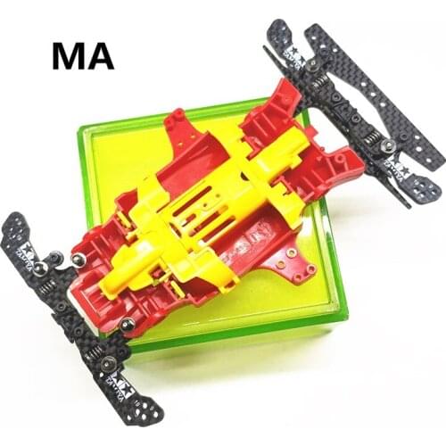 MA Chassis + Carbon Fiber Spring Buffer Faucet Pteris Front Rear Tamiya Mini 4WD Car Self Made DIY Parts Assembled
