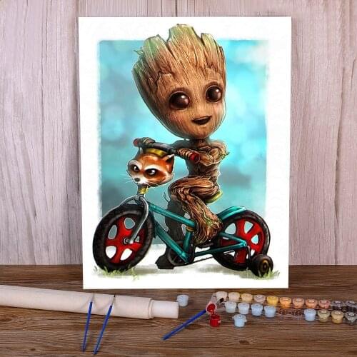Groot Painting By Numbers Kit Oil Paints 50*70 Painting On Canvas Wall Decoration Children Handiwork Wholesale Drawing