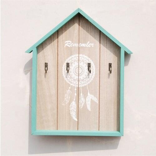Key Rack Wall Holder Wood Organizer Mount Hooks Home Hook Mail Hanger With 4 Key Hooks