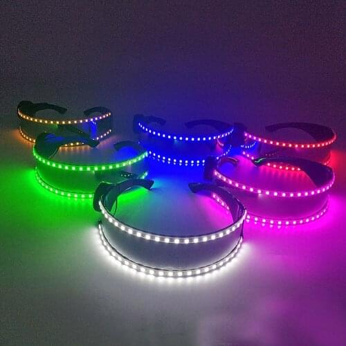 LED Glasses Neon Party Luminous LED Glasses Light Up Glasses Rave Costume Party Decor DJ Sunglasses Halloween Decoration