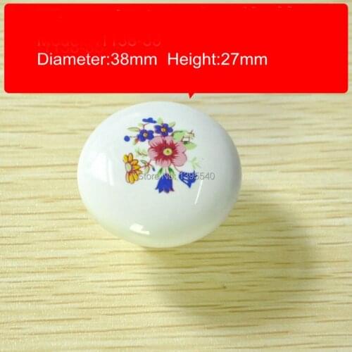 New Ceramic Cabinet Drawer Knobs Cupboard Knob Wardrobe Handles Bedroom Flower Closet Knobs Dresser Pulls Shoesbox Pulls