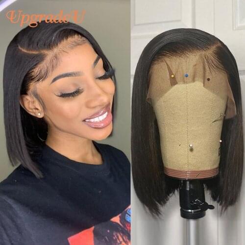 Upgrade Short Bob Human Hair Wigs 180 Density Bob Straight Human Hair Wig Pixe Cut Lace Front Wigs For Women Lace Frontal Wig