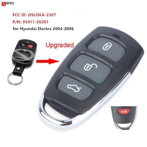 Keyecu Upgraded Remote Key Fob for Hyundai Elantra 2004 2005 2006 FCC ID:OSLOKA-230T,Part number:95411-26202